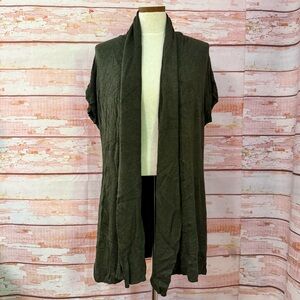 EILEEN Fisher Moss Green Short Sleeve Cardigan